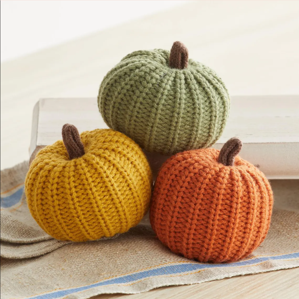 Knit Pumpkins Set of 3