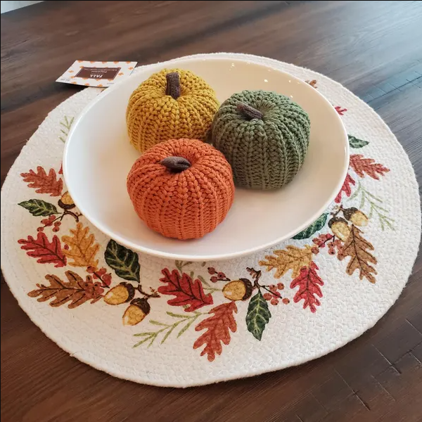 Knit Pumpkins Set of 3